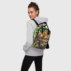 Женский рюкзак 3D Матёрый тигр в зарослях бамбука - фото 2