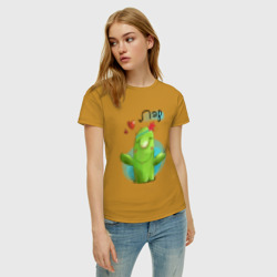 Женская футболка хлопок Кактус: Лав - фото 2