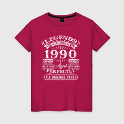 Женская футболка хлопок Легенда рожденная в 1990 году