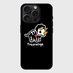 Чехол силиконовый для Apple iPhone 15 Pro Мax матовый Динозавр с рогами