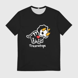 Мужская футболка 3D Динозавр с рогами