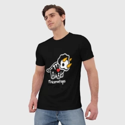 Мужская футболка 3D Динозавр с рогами - фото 2