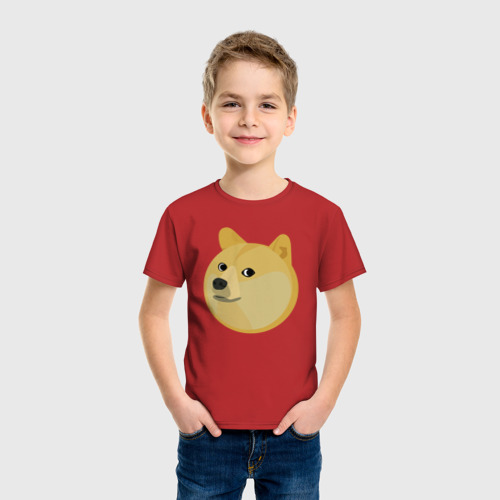 Детская футболка хлопок Пухленький Пёс Доге, цвет красный - фото 3