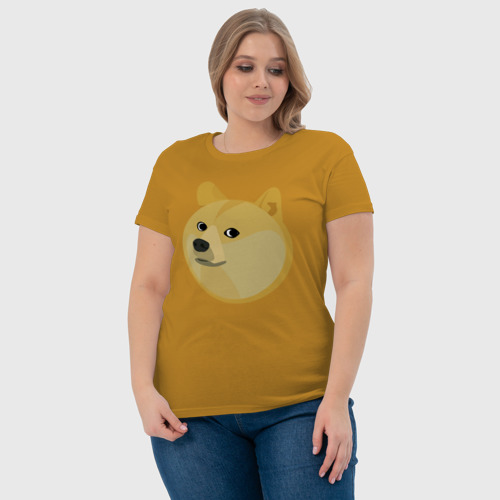 Женская футболка хлопок с принтом Пухленький Пёс Доге, фото #4