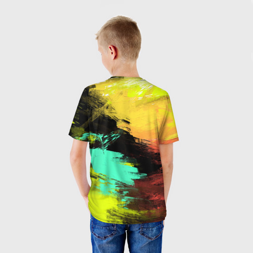 Детская футболка 3D Яркий красочный гранж, цвет 3D печать - фото 4