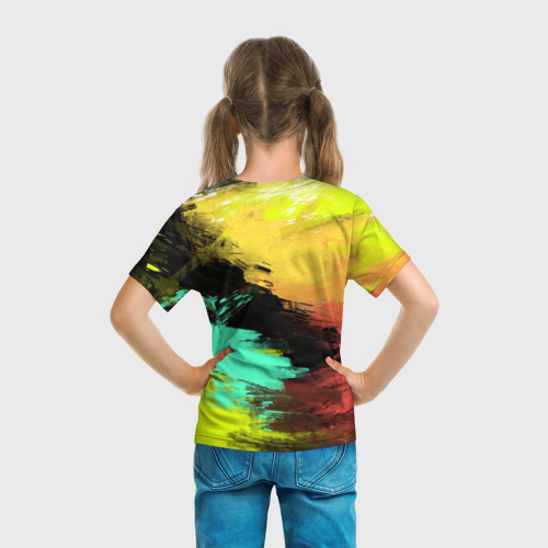 Детская футболка 3D Яркий красочный гранж, цвет 3D печать - фото 6