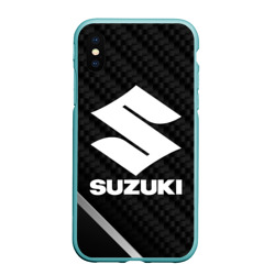 Чехол для iPhone XS Max матовый Suzuki карбон