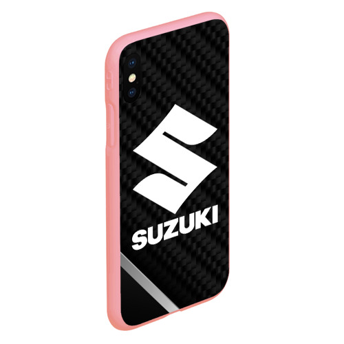 Чехол для iPhone XS Max матовый Suzuki карбон, цвет баблгам - фото 3