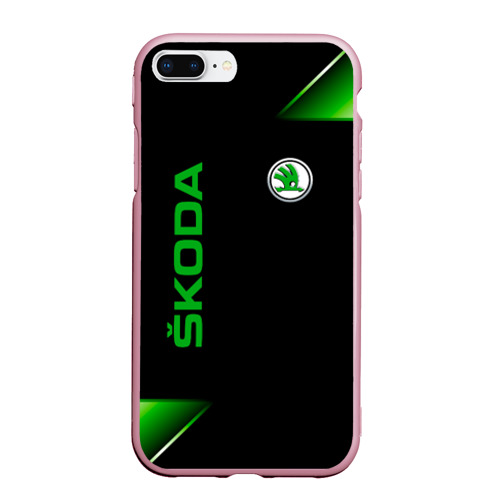 Чехол для iPhone 7Plus/8 Plus матовый с принтом Skoda Sport Абстракция, вид спереди #2