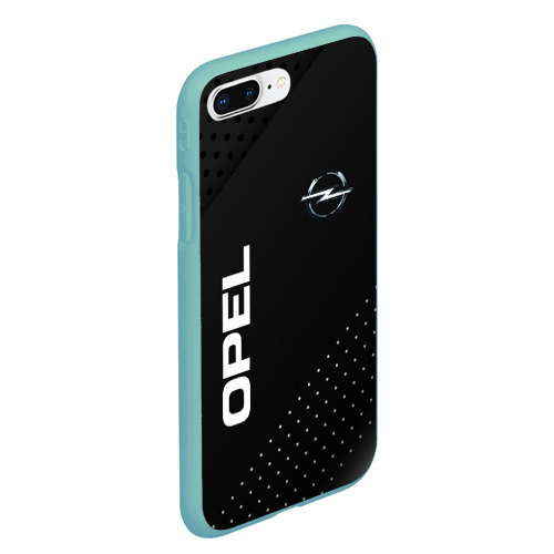 Чехол для iPhone 7Plus/8 Plus матовый Opel Карбон, цвет мятный - фото 3