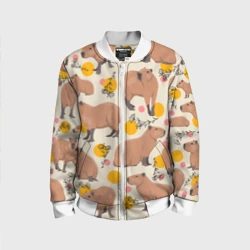 Детский бомбер 3D Милая капибару паттерн