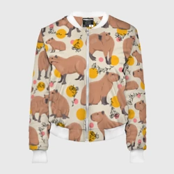 Женский бомбер 3D Милая капибару паттерн