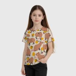 Детская футболка 3D Милая капибару паттерн - фото 2