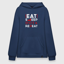 Худи SuperOversize хлопок Надпись eat sleep Dota repeat