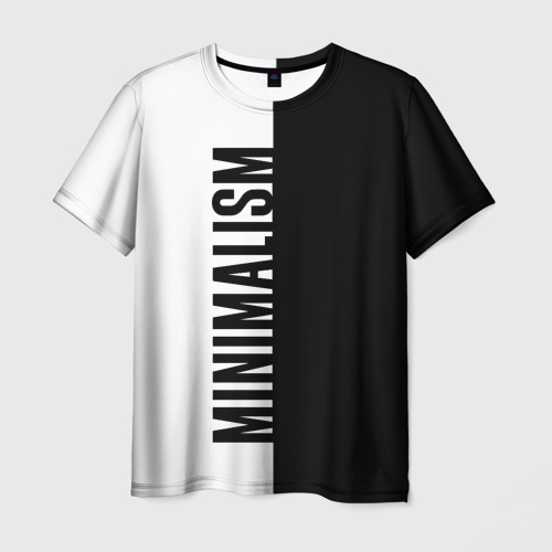 Мужская футболка 3D Minimalism - black and white, цвет 3D печать