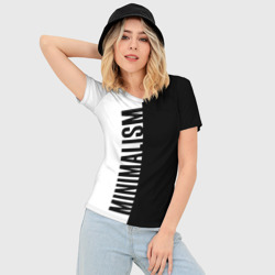 Женская футболка 3D Slim Minimalism - black and white - фото 2