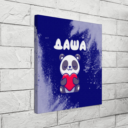 Холст квадратный Даша панда с сердечком, цвет 3D печать - фото 3
