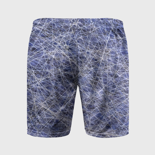 Мужские шорты спортивные с принтом Паттерн из хаотичных линий - экспрессия, вид сзади #1