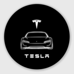 Круглый коврик для мышки Tesla white light