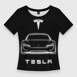 Женская футболка 3D Slim Tesla white light