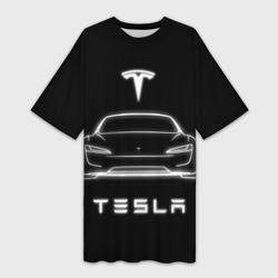 Платье-футболка 3D Tesla white light