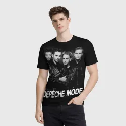 Мужская футболка 3D Depeche Mode - black & white portrait - фото 2