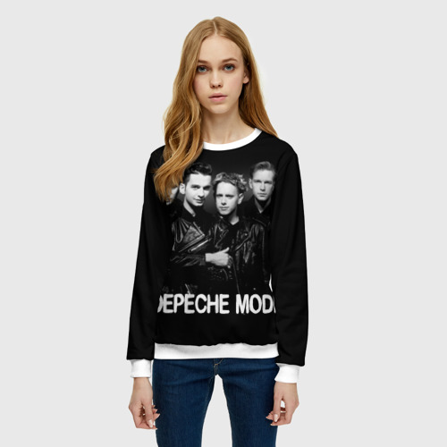 Женский свитшот 3D Depeche Mode - black & white portrait, цвет 3D печать - фото 3