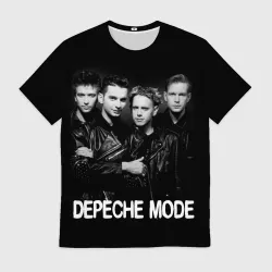 Мужская футболка 3D Depeche Mode - black & white portrait
