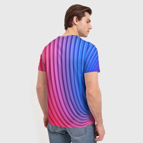 Мужская футболка 3D Оптическая иллюзия с линиями, цвет 3D печать - фото 4
