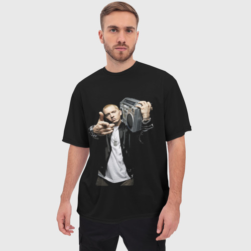 Мужская футболка oversize 3D Eminem rap hip hop, цвет 3D печать - фото 3