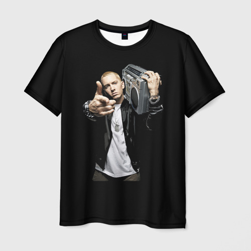 Мужская футболка с принтом Eminem rap hip hop, вид спереди №1