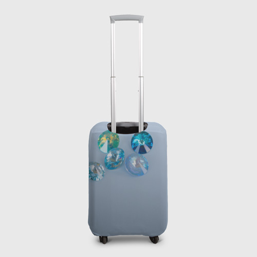 Чехол для чемодана 3D Драгоценные блестящие камни на сером фоне, цвет 3D печать - фото 2