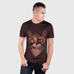 Мужская футболка 3D Slim Кошка бурма - фото 2