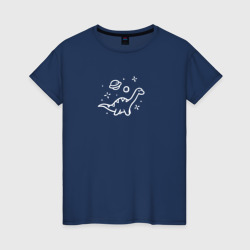 Диплодок в космосе – Женская футболка хлопок с принтом купить со скидкой в -20%