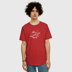 Мужская футболка хлопок Oversize Диплодок в космосе - фото 2