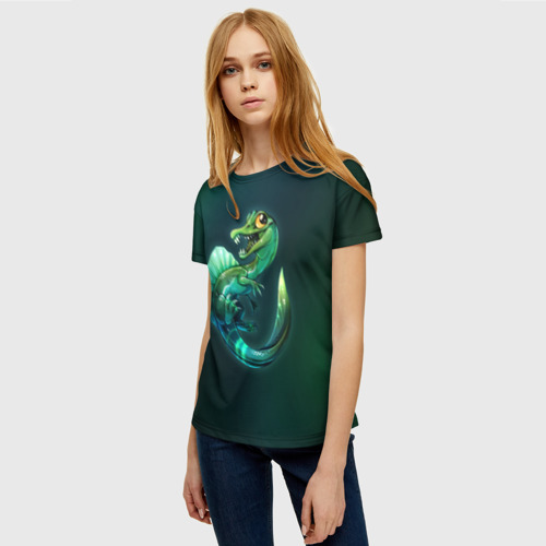Женская футболка 3D Динозавр спинозавр, цвет 3D печать - фото 3