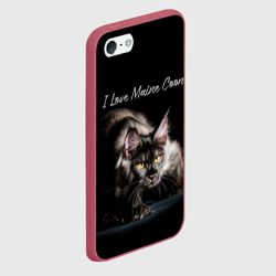 Чехол для iPhone 5/5S матовый Я люблю Мейн-Кунов - фото 2