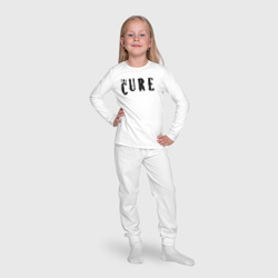 Пижама с принтом The Cure лого для ребенка, вид на модели спереди №4. Цвет основы: белый