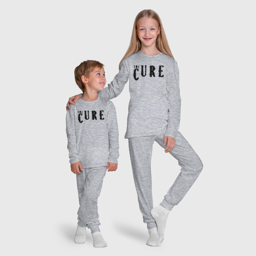 Детская пижама с лонгсливом хлопок The Cure лого, цвет меланж - фото 9