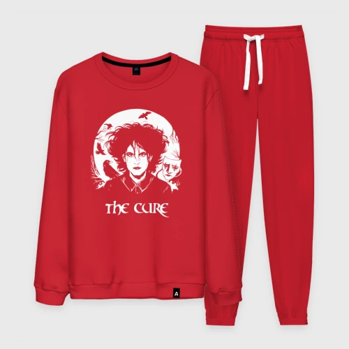 Мужской костюм хлопок с принтом The Cure арт Роберт Смит, вид спереди #2