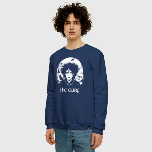 Мужской свитшот хлопок с принтом The Cure арт Роберт Смит, вид сбоку #3