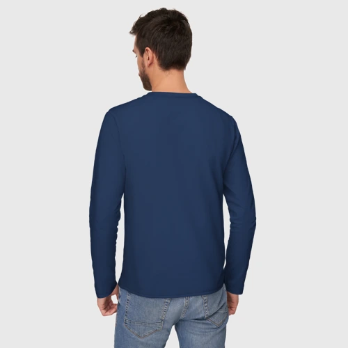 Мужской лонгслив хлопок с принтом The Cure арт Роберт Смит, вид сзади #2