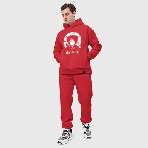 Мужской костюм oversize хлопок с принтом The Cure арт Роберт Смит, вид сбоку #3