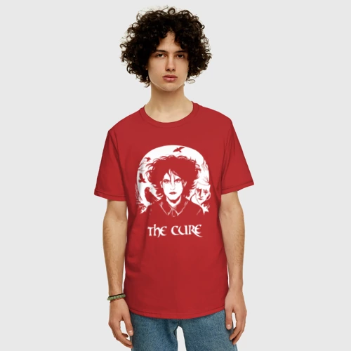 Мужская футболка хлопок Oversize с принтом The Cure арт Роберт Смит, фото на моделе #1