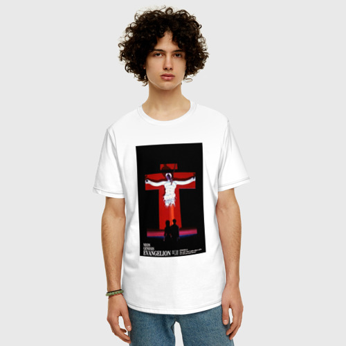 Мужская футболка хлопок Oversize Евангелион Лилит, цвет белый - фото 3