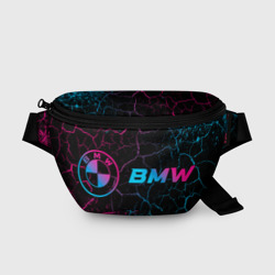 Поясная сумка 3D BMW - neon gradient: надпись и символ