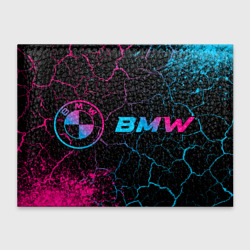 Обложка для студенческого билета BMW - neon gradient: надпись и символ