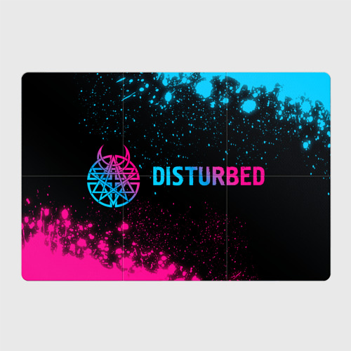 Магнитный плакат 3Х2 Disturbed - neon gradient: надпись и символ