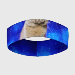 Повязка на голову 3D Британский кот на фоне звёздного неба