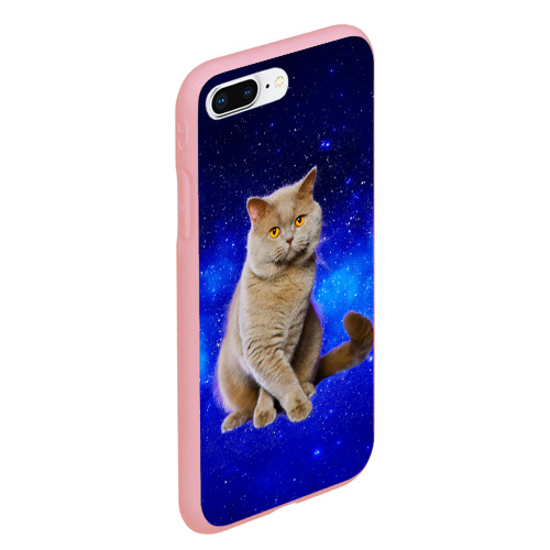 Чехол для iPhone 7Plus/8 Plus матовый с принтом Британский кот на фоне  звёздного неба, вид сбоку #3